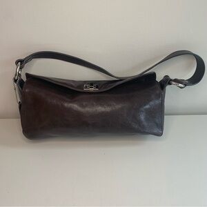 Vintage Danier Brown Leather Baguette Purse